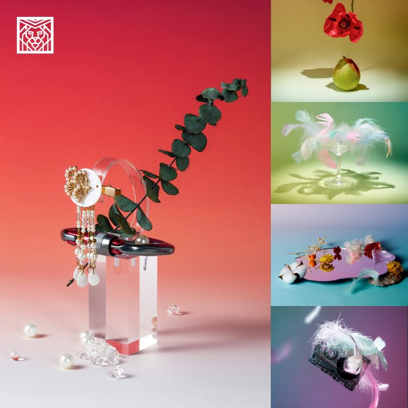 7PCS 14Patterns Product Photography Backdrops with Stand: Flat Lay Seamless 34x23in Gradient Paper Props - Tabletop Photo Backdrop Shoot for Jewelry Cosmetics Food
