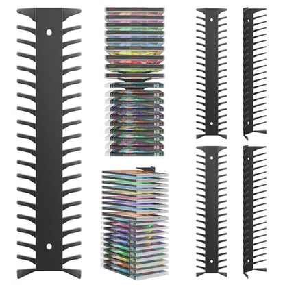 4 Pack DVD Shelf for Wall Mount, Floating Metal DVD Rack and Video Game Storage for Standard DVD CD Cases, Heavy-Duty Media Organizer Holder for PS, Xbox, PS5, PS4, Holds up to 76 - size: 4 Pack