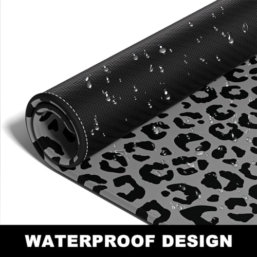 BOSOBO Extended Gaming Desk Mat, XXL Full Cover 31.5 x 11.8 Inches, Black Leopard Print - color: Black Leopard Print, size: XL - 31.5 x 11.8 Inches