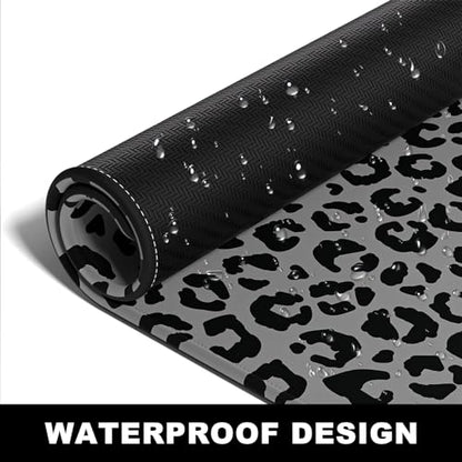 BOSOBO Extended Gaming Desk Mat, XXL Full Cover 31.5 x 11.8 Inches, Black Leopard Print - color: Black Leopard Print, size: XL - 31.5 x 11.8 Inches
