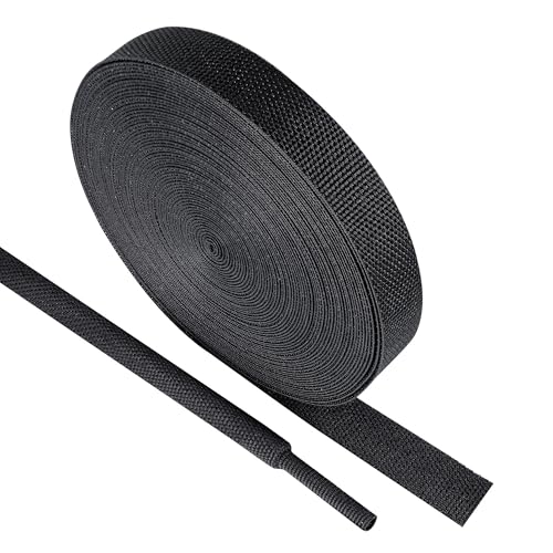 Black 2:1 Ratio Automotive Heat Shrink Braided Sleeving,Wear-Resistant Flat Woven Shrinkable Sleeve Fabric Car Cable Wires Hoses Protection (3/8"-26ft) - size: 3/8"-26ft
