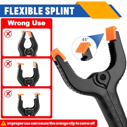 10 Pack 6 inch Plastic Spring Clamps, Black Heavy Duty Clips, Backdrop Clips, Plastic Clamps for Crafts, Backdrop Stand, Woodworking, Photography - size: 6in-10P
