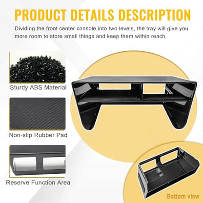 Center Console Organizer Compatible with Subaru Forester 2019 2020 2021 2022 2023 2024 Accessories, Middle Console Storage Box Insert Tray with Charging Hole (NOT for XT or 2025 Models)