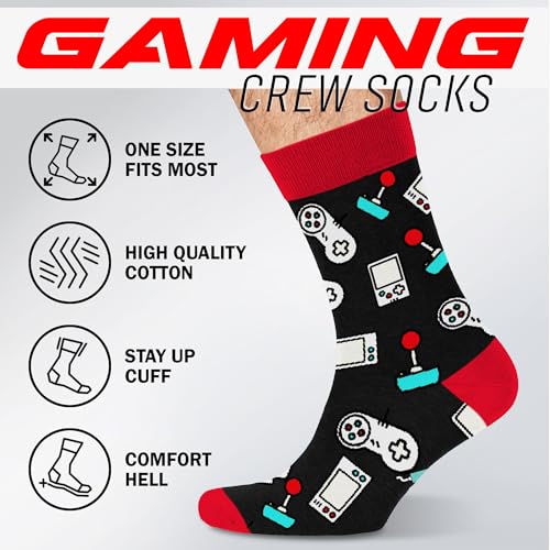 Gamers Gifts for Men, Boys - Gifts for Gamers - Gaming Socks, Stocking Stuffers for Men, Boyfriend, Son Gaming Novelty Socks - color: Gaming05
