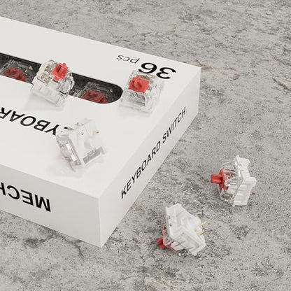 Mechanical Gaming Keyboard Red Switches,3 Pin 50gf RGB SMT Linear Switch,Dustproof and Waterproof Switch (Red,36PCS) - color: Red, size: 36Pcs