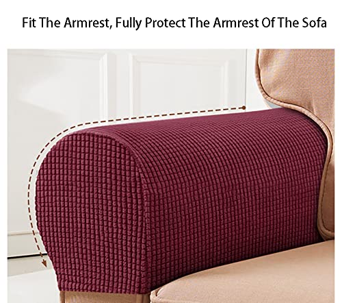 LINGXIYA Set of 2 Sofa Armrest Cover, Soft Stretch Arm Cover for Recliners Sofas Chairs,Couch Furniture Armrest Protector Covers - color: Navy Blue