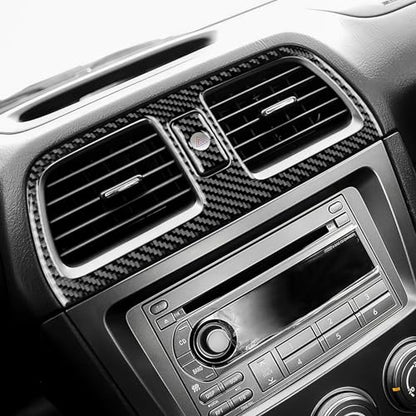 AIRSPEED for Subaru Impreza 2005 2006 2007 Center Air Vent Outlet Frame Cover Carbon Fiber Center Console Interior Trim Accessories, Black - color: Center Air Vent Black