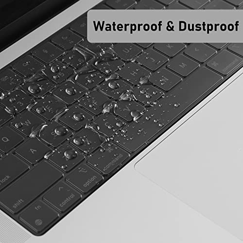 EooCoo Premium Keyboard Cover Skin Protector, Laptop Accessories Compatible with 2026 2025 2024 2023 2022 2021 M5/M4/M3/M2/M1 Pro/Max MacBook Pro 14/16, M5-M2 MacBook Air 13/15, MacBook Neo, Tinted - color: Gray Clear