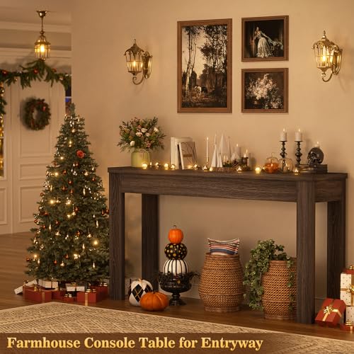 Armocity Console Table, 47" Farmhouse Wood Entryway Table, Sofa Tables Narrow Long Behind Couch, Entry Table for Entrance, Hallway, Living Room, Gray Walnut - color: Gray Walnut, size: 47"