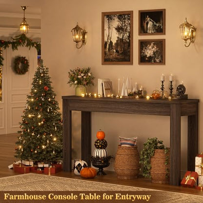 Armocity Console Table, 47" Farmhouse Wood Entryway Table, Sofa Tables Narrow Long Behind Couch, Entry Table for Entrance, Hallway, Living Room, Gray Walnut - color: Gray Walnut, size: 47"