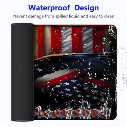Large Gaming Mouse pad,Classic American Old Flag We The People Eagle Anti Slip Rubber Base Mouse pad, Suitable for Computer, Laptop, Office Desk Accessories - color: Classic American Old Flag We The People Eagle