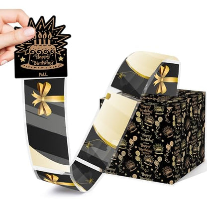 Black Gold Surprise Birthday Gift Set, Birthday Surprise Box for Women, Happy Birthday Box for Cash Gift - Fun and Loving Way Gift - color: Balck Gold