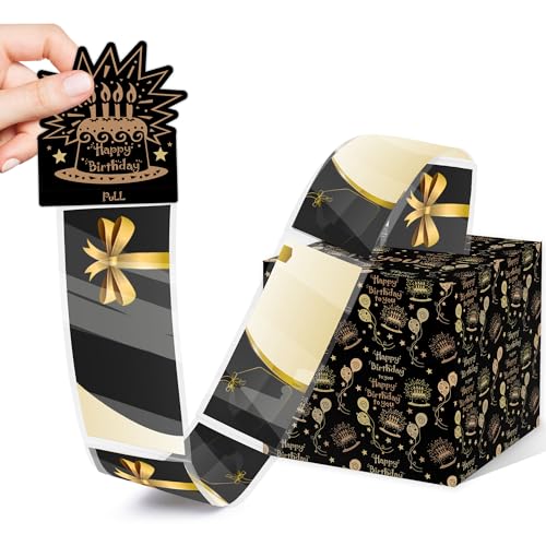 Black Gold Surprise Birthday Gift Set, Birthday Surprise Box for Women, Happy Birthday Box for Cash Gift - Fun and Loving Way Gift - color: Balck Gold