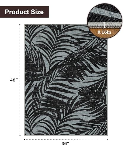 chakme Office Chair Mat for Hardwood Floor, 48"x36" Easy Glide Computer Desk Mat Protector for Rolling Chair Under Desk Rug Nonslip Backing, Machine Wash, (Leaf) - color: Black Gray Leaf, size: 36"x48"