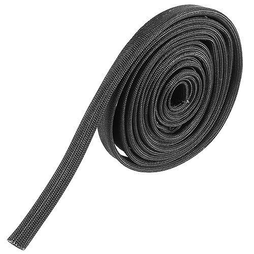 X AUTOHAUX Fiberglass Heat Wire Shield Sleeve Heat High Temp Shield Adjustable Heat Shield 10ft 10mm 3/8" Black for Car Wire Loom Protection - size: 3/8"