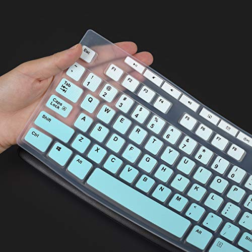 Keyboard Cover for Logitech MK370 MK295 MK270 K270 Keyboard, Logitech MK370 MK270 K270 Keyboard Skin Protector - Gradual Mint - color: Gradual Mint