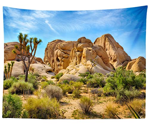 BELECO 10x6.5ft Fabric Desert Backdrop Joshua Tree National Park Photography Backdrop Odd Trees Rocky Mountains Natural Scenery Holiday Background Hiking Camping Pictures Home Decor Studio Props - size: 10x6.5FT