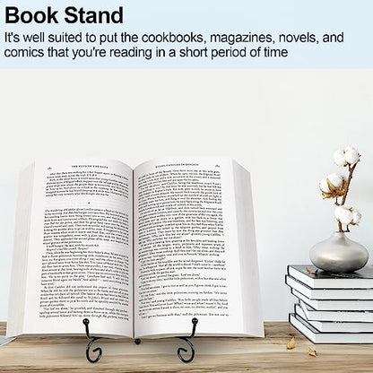 vivinin 4 Pack Plate Stands For Display,Plate Holder 6 '',Picture Frame Stand of Metal,Frame and Artworks,Small Easel for Book,Tabletop Art,Picture,Photo Platter,black (21ZSJ0001)
