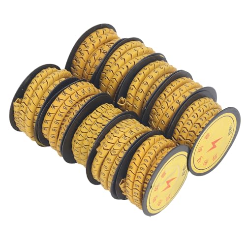 6m² Cable Identification Wire, 10Pcs 0 to 9 Coded Clip on Plastic Cables Identification Wire Cord Cable Marker PVC Number Tube for Electronics Computers - size: 6m²