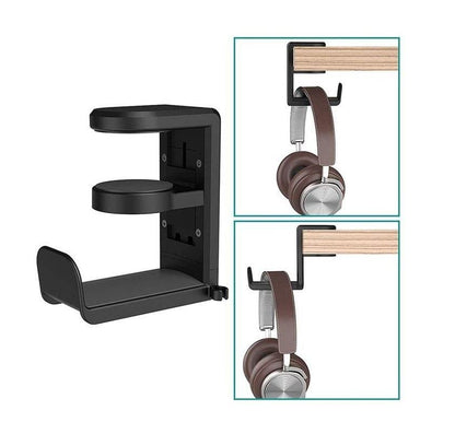 Headphone Stand Hanger Holder Gaming PC Accessories Headset Stand Under Desk Hook Mount Built