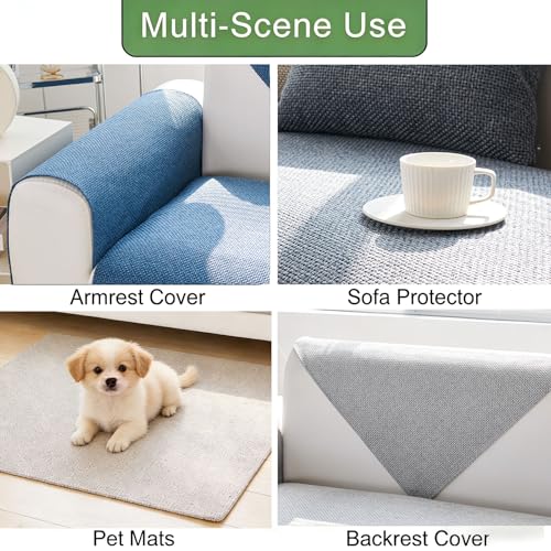 Couch Chair Arm Covers for Sofa, Waterproof Armrest Armchair Covers Non-Slip Recliner Slipcovers, Set of 2 (Green, 24"×20") - color: Green