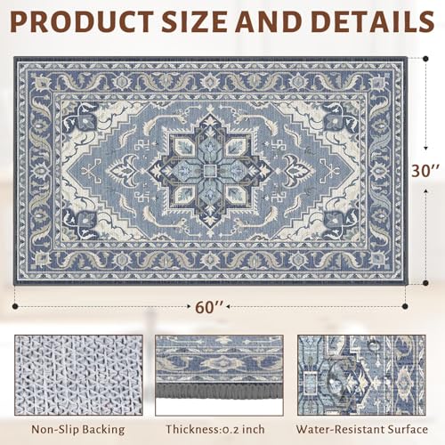 36" x 48" Office Chair Mat for Hardwood & Tile Floors, Desk Chair Mat Under Desk Floor Protector for Rolling Computer Chairs, Non-Slip Low Pile Area Rug for Home Office(Blue) - color: Blue, size: 36" x 48"