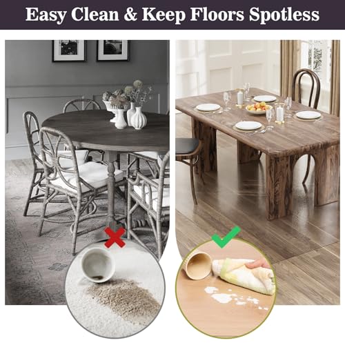 5'×7' Frosted Clear Floor Mat for Under Dining Room Table, No Scratch Durable Plastic Area Rug for Kitchen, Waterproof Easy Flat Floor Protector for High Traffic Area - color: Clear, size: 5' x 7' (Rectangular)