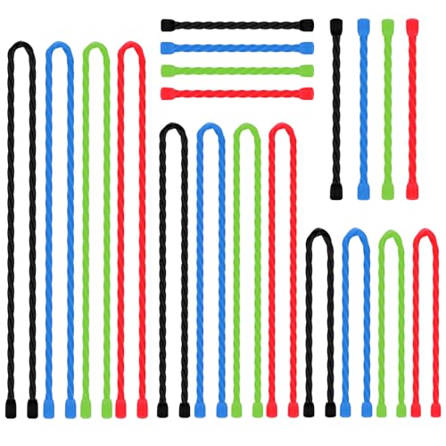 20 PCS Silicone Twist Ties Reusable Cable Ties Steel-Core Straps for Organizing Bundling and Holding All Purpose Bendable Cord Tie for Indoor Outdoor 4 6 12 18 24 inch (4 Colors) - size: 20 PCS (4"+6"+12"+18"+24")