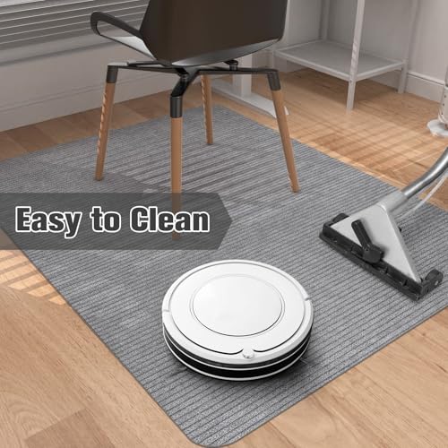 Placoot Desk Chair Mat for Hardwood Floor & Tile 55"x35" Office Chair Mat for Rolling Chairs Large Anti-Slip-Recyclable Material Computer Rug for Office - color: 1-pack Corduroy Lightgrey, size: 55" x 35"