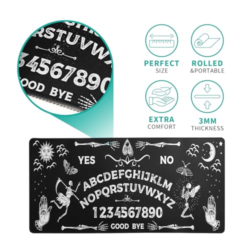 Mysterious Spirit Goth Gaming Mouse Pad 27.6x11.8 Inch Large Desk Mat Black Extended Pads Big Mousepad Non-Slip Rubber Base Keyboard Mat with Stitched Edges for Gaming Laptop Computer PC Desktop - color: Mysterious Spirit Goth