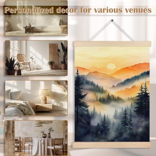 FITIE Misty Foggy Mountain Forest Canvas Wall Art Poster, Nature Room Decor, Retro Sunset Forest Landscape Scenic Wall Decor Prints for Home Bedroom Living Room, 12x16 Inches - color: Color-Mountain Lakeside Landscape 05