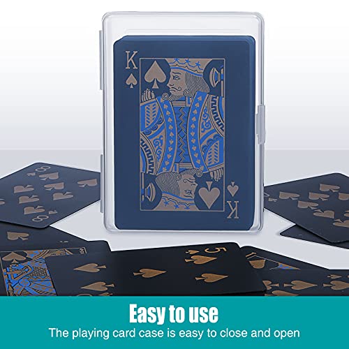 Queekay 10 Pcs Playing Card Cases Plastic Trading Card Deck Holders Clear Empty Storage Box Organizers for Gaming, 3.8 x 2.7 x 0.8 Inch