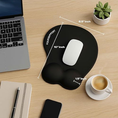 Ergonomic Gel Mouse Pad with Wrist Rest for Pressure-Relief – Orthopedic Style Wrist Support, Physiotherapist Recommended 10.1L x 8.5W inches