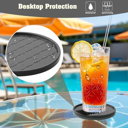 Coasters,Drink Coasters Set of 8 with Holder (Gray, 12pcs) - color: Gray, size: 12 pcs