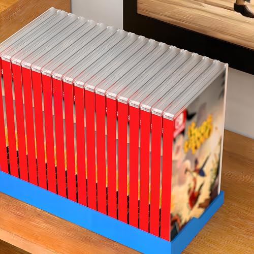 Nintendo Switch Game Holder Case Organizer - 16 Game Case Storage Stand, Eco-ABS Plastic Desktop Rack, Space-Saving Nintendo Switch Game Case Holder/Organizer (red) - color: red