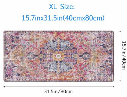 Mouse Pad Gaming, Large XXL Mouse Pads, Non-Slip Rubber Base Mousepad, Keyboard Mouse Mat Desk Pad with Stitched Edges, 31.5x15.7 inch Boho Fuchsia - color: Boho Fuchsia, size: 31.5L x 15.7W inches