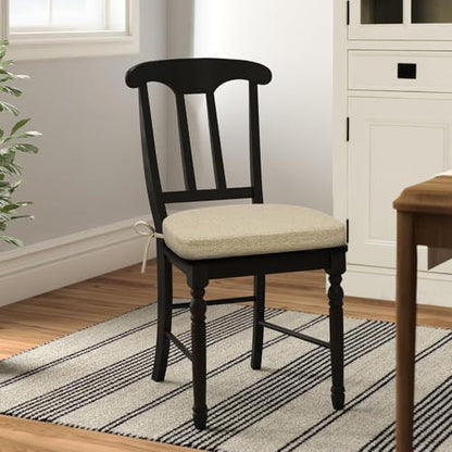 Shinnwa Dining Chair Cushions, Non-Slip Kitchen Chair Cushions with Ties and Machine Washable Cover, 17 x 16.5 x 2in, Natural Linen - color: Natural Linen