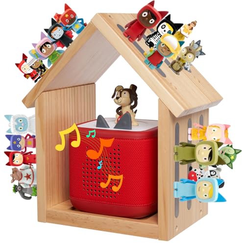 for Tonies Shelf, Compatible with Toniesbox 1 and Toniesbox 2 Tonies Magentic Wall Shelf for Creative Tonies Figures 12-40 Characters Wooden Tonie Storage Shelves for Kids Play Room(House Shape) - color: A-natural