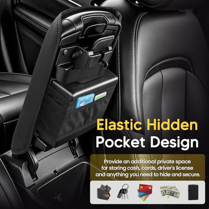 Shademax Center Console Cover for Jeep Grand Cherokee L 2022-2026 Armrest Cushion Pad Arm Rest Cover Leather Console Lids Protector for Teep Grand Cherokee L Accessories - size: For Jeep Grand Cherokee L 2022-2026