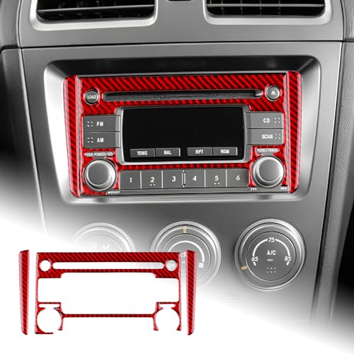 AIRSPEED for Subaru Impreza 2005 2006 2007 Center Screen CD Button Frame Cover Carbon Fiber Center Console Interior Trim Accessories, Red - color: CD Button Frame Red