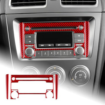 AIRSPEED for Subaru Impreza 2005 2006 2007 Center Screen CD Button Frame Cover Carbon Fiber Center Console Interior Trim Accessories, Red - color: CD Button Frame Red
