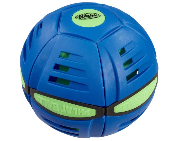 WAHU Phlat Ball Classic Flying Saucer Ball Toy for Kids Ages 5+, Collapsible Time Delay Frisbee Flying Disc Toy, Throw a Disc Catch a Ball, Blue