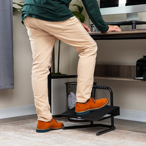 Mind Reader Foot Rest, Under Desk at Work, Ergonomic, Height Adjustable, Office, Metal, Black - size: Metal Foot Rest