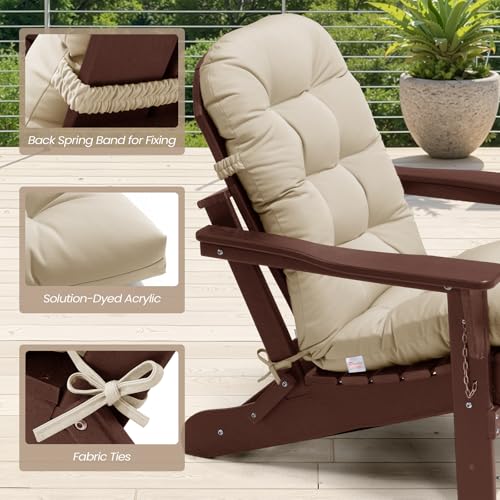 Crestlive 50x20x4 Inch Sunbrella Adirondack Chair Cushion Outdoor Chair Cushion Water Resistant High Back Thick Patio Replacement Cushion Antique Beige - color: Sunbrella Antique Beige, size: 1
