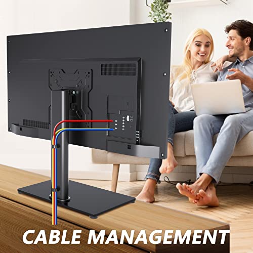 XINLEI Universal TV Stand Base, Table Top TV Stand for 17-43 Inch LCD/LED TVs, Height Adjustable Monitor Mount Stand with Tempered Glass Base Holds up to 88lbs VESA 200x200mm, TS103 - style: 200x200mm Vesa