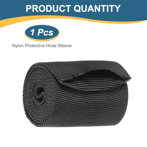 HARFINGTON Nylon Protective Hose Sleeve 1.7" ID 3FT Cable Cover Sheath Hydraulic Hose Protector Wrap for Welding Cord Tig Torch Hydraulic, Black - size: 1.7" ID 3FT