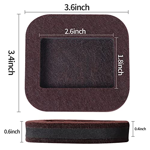 12 PCS Felt Furniture Coasters Caster Cups for Hardwood Floors, Felt Bottom Furniture Pads, Bed Office Chair Fridge Furniture Wheel Stopper to Prevent Sliding and Scratches (Brown, L: 2.6" * W:1.8") - color: Brown - L, size: L: L:2.6" * W:1.8"
