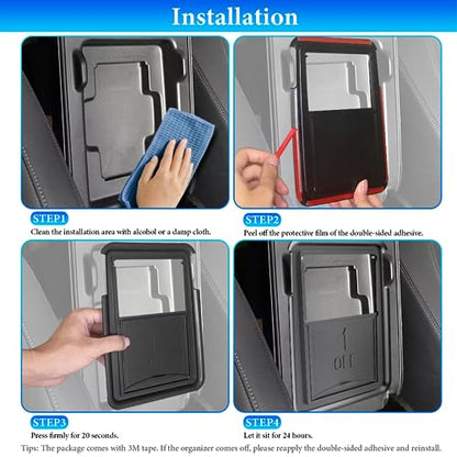 YPHUIKI 3PCS Center Console Organizer Compatible with Honda CRV 2023 2024 2025 2026 Accessories CR-V Hybrid Armrest Organizer Tray Hidden Storage Box ABS Material - size: 2023-2026 CR-V (3pcs)