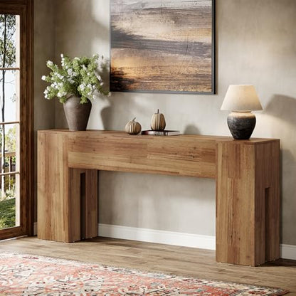 Tribesigns 71-Inch Long Console Table for Entryway, Farmhouse Sofa Console Behind Couch, Entry Table for Hallway, Foyer, Living Room, Rustic Wood - color: Rustic Wood
