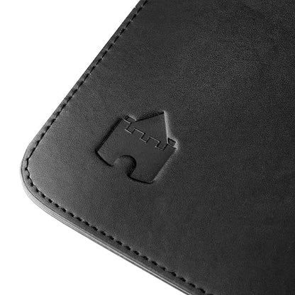 Courtyard Desk Pad by Castle - Leatherette Desk Blotter Office Mat - Durable Waterproof Easy to Clean PU Computer Desk Mat with Non-Slip Base for Home & Office, 36.0" x 17.0", Black with Black Thread
